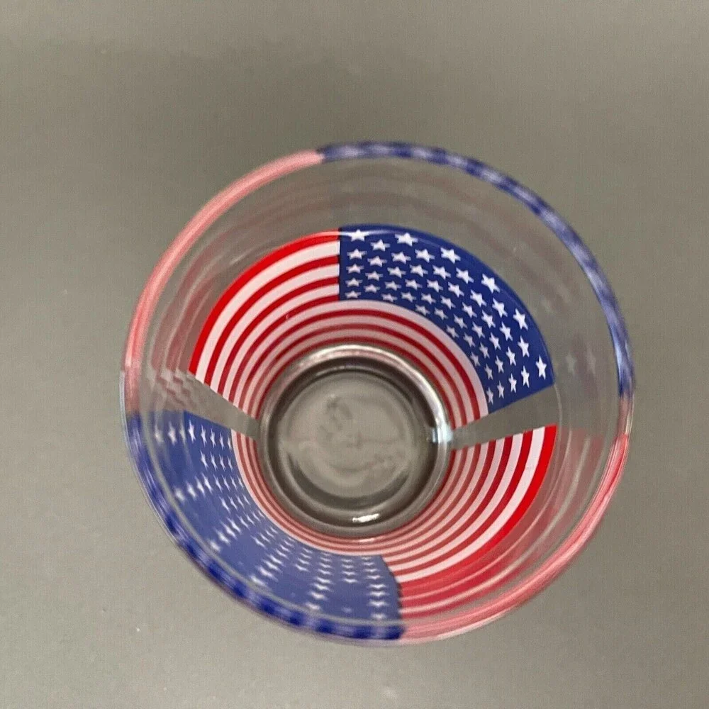 Vintage United States Flag Glass Red White Blue Multicolor 4‎ 7/8